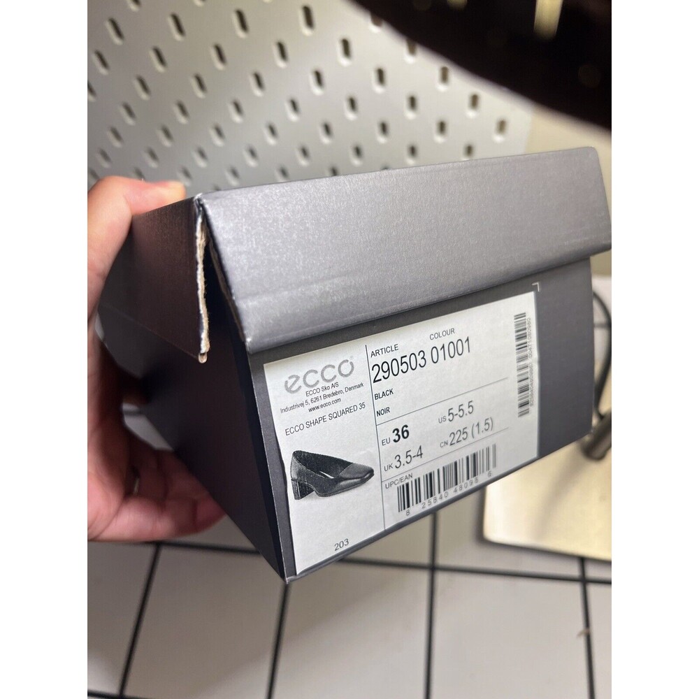 Ecco Women Shape Squared 35 Black Block Heel Pump 36 US 5-5.5 NIB - Picture 7 of 7